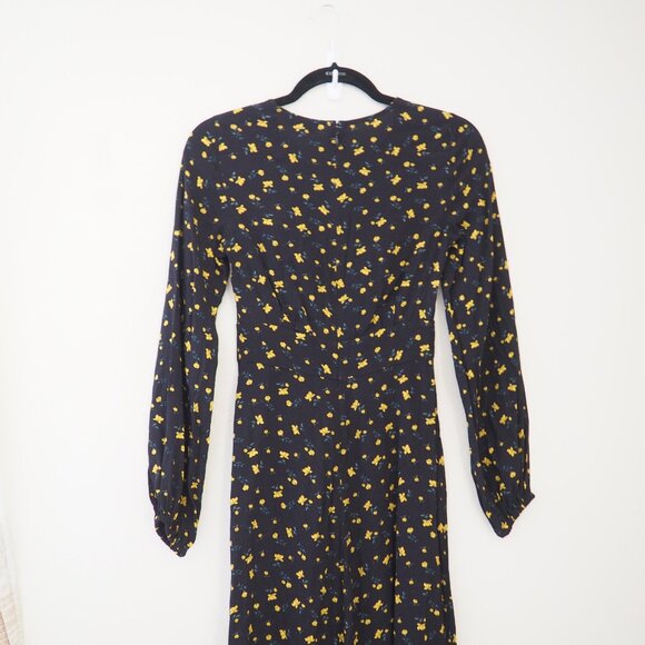 & Other Stories Black Floral Midi Dress - Picture 8 of 9
